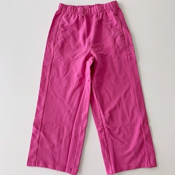 Hanna Andersson Girl Pink Wide Leg Pants In French Terry 5T - Picture 1 of 7
